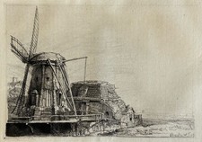 Rembrandt gravure eau forte etching the windmill moulin à vent 1641