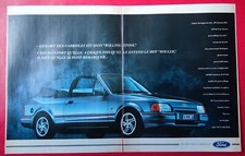 Publicité de Presse: Automobile FORD Escort XR3i Cabriolet  1988 2 pages