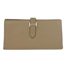 Hermes Gris Tourterelle Mysore Bearn Soufre Bifold Long Wallet □O17V 196223