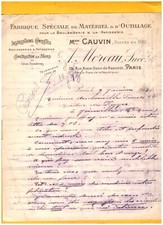 "PARIS (III°) MATERIAL & TOOLS for BAKERY "CAUVIN / A. MOREAU" in 1913
