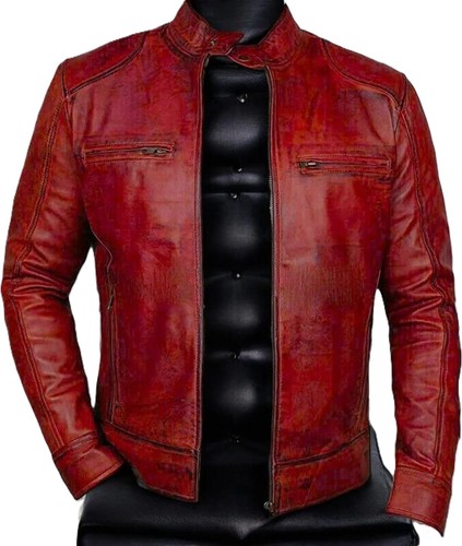 Blouson motard vintage cuir - blouson,
