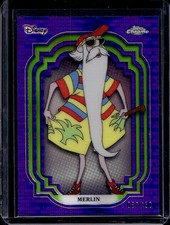 2024 Topps Chrome Disney Merlin Refractor Purple and Green Pulsar #87/150