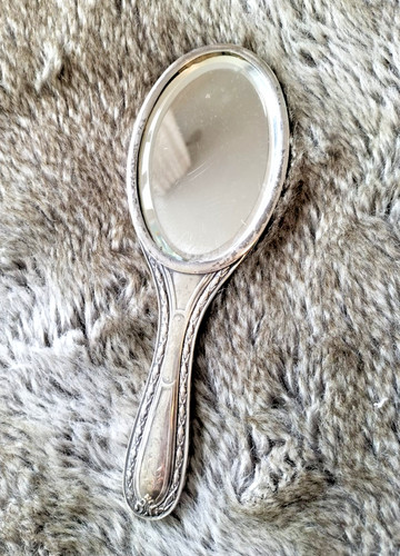 Ancien miroir main en - miroir, à