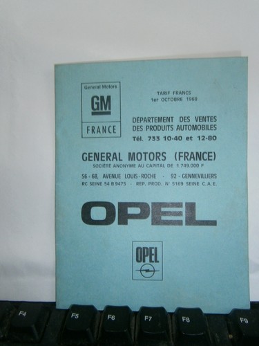 Catalogue pub auto tarif opel - pub,