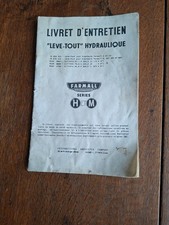 livret d'entretien tracteur