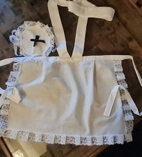 Magenta Rocky horror show French maid white apron Lace detail and hat