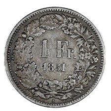 Suisse Un franc 1851 Paris
