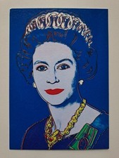Carte postale originale sérigraphiée signée à la main Andy Warhol Elisabeth...