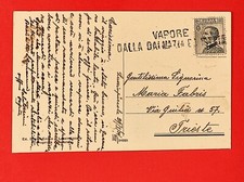 1930 cart. from luxury small postal service via vaporetto linear stamp Dalmaz