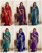 Saree En Soie Designer Indien