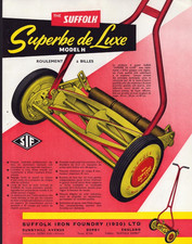 DERBY (U.K.) Factory MOWERS Motoculture SUFFOLK IRON FOUNDRY Tract Poster 1950