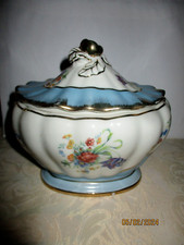 PORCELAINE DE COULEUVRE-ANCIEN POT COUVERT  BONBONNIERE SUCRIER -