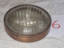 Lentille Fresnel Verre Projecteur Lampe SNCF Gremer Ou Autre Entourage Cuivre