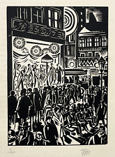 Frans masereel display WOOD ENGRAVING print 1/100 XX°