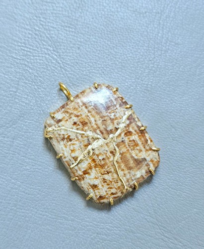 Collier aragonite kintsugi art - collier,