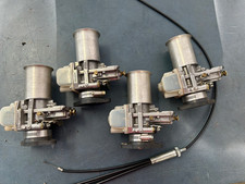 Set of 4 VINTAGE Lectron 38 Motorcycle Carburetors w/ throttle linkage assembly