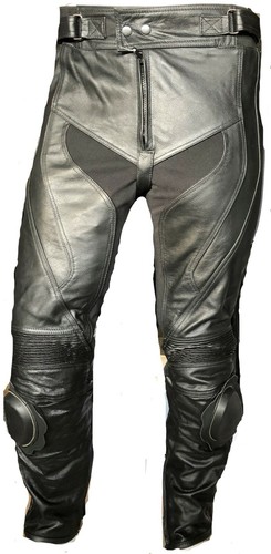 Pantalon moto cuir noir avec - moto, cuir,