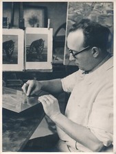 Paul JOUVE Raymond HAASEN engraver workshop engraving print 5 photo photograph