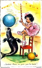 S22126 postcard fantasy - illustrator Germaine Bouret - series no. 1206 "M.D Paris"