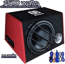 1500 Watt 30.5cm Basse Boite Voiture Audio Sub Woofer Ampère Actif Amplifié Neuf
