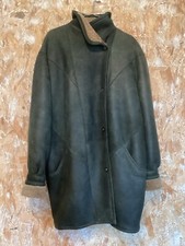 manteau En Peau Lainée Verte Kappa Horn 42/46 Vintage Parfait Etat