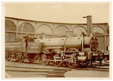 Compagnie du Nord-Belge, Conducteurs et Locomotive 52 vintage albumen print Ti