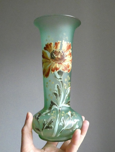 Vase verre émaillé legras - émaillé,