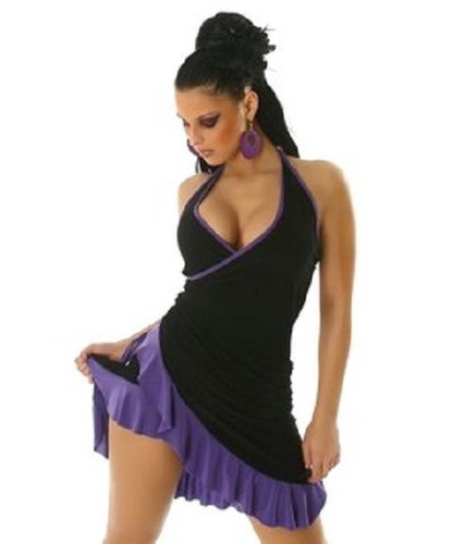 Robe salsa noire purple - robe,