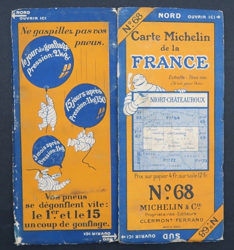 Carte michelin entoilée - carte,