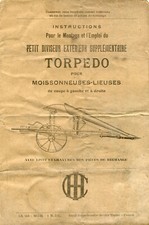Agriculture instruction booklet divider TORPEDO harvesters places in 1935?