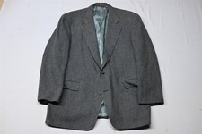 Vtg Cox & Hawkens 44R Blue Herringbone Tweed USA Made Blazer Sport Coat Jacket