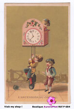 COUCOU, PENDULE, HORLOGE, L'ASCENSION DU COUCOU, ENFANTS, CHROMO -P684