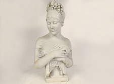 Sculpture buste marbre Carrare Mme Récamier d'apr. Joseph Chinard XIXème