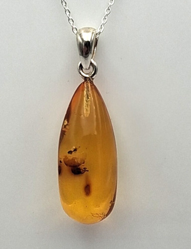 Pendentif ambre argent - en, ambre,
