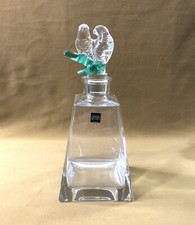 SEVRES crystal whiskey decanter signed inseparable birds cap 27 cm