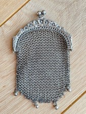 Ancienne Bourse / Aumonière / Chatelaine en argent Massif décor noeud - 1900