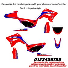 CR125 Polisport Restyle GEN1  2002+ graphic kit 21 style red semi custom plates