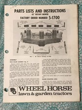 Wheel Horse 5-1700 Lawn Manual tractors riding mower Rotary 42” Mower