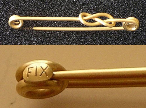 Broche plaque fix - plaque, or