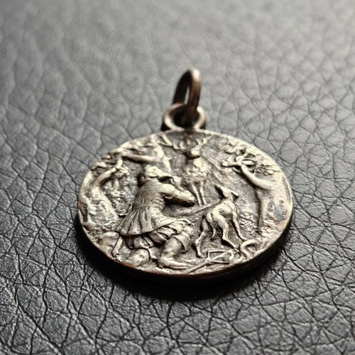 Médaille saint hubert - médaille, scène
