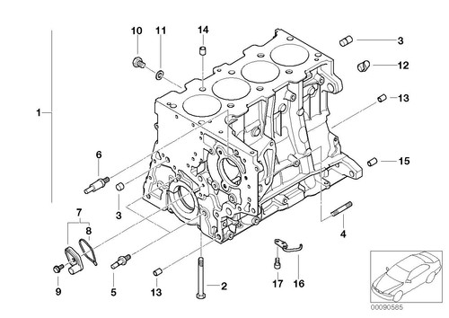 Bmw bloc moteur boulon - bloc,