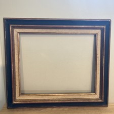 Cadre En Bois Peint Noir Doré Et Marie-Louise Toile De Jute Pour Toile Tableau