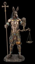 Anubis Figure Avec Ankh-Stab Et Balance - Égyptien Déité Veronese Déco Ancien