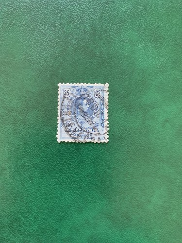 Timbre oblitéré bleu - timbre, roi