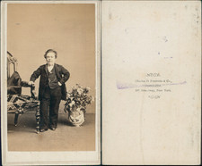 Friedricks, New York, dwarf, dwarf, freak vintage CDV albumen business card, 
