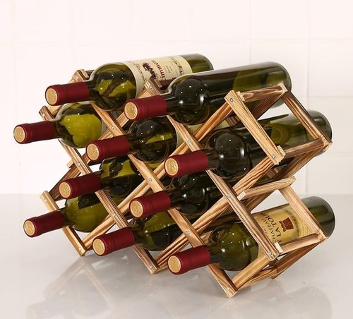 Bottle foldable wood wine - 10-bottle,