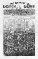 FRANCE The Commune in Paris at the Hotel de Ville - Antique Print 1871