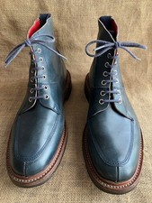 Tricker's HAVEN Mens Teal Blue Leather Split Toe Boots Size UK 9.5 || US 10.5