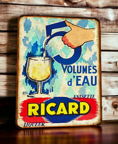 Plaque métal ricard volumes - métal,