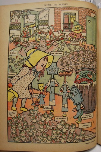 Estampe caricature jardin - estampe,
